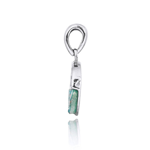 Round Filigree Style Roman Glass Pendant